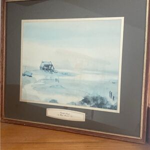 Framed Coastal Watercolor Art